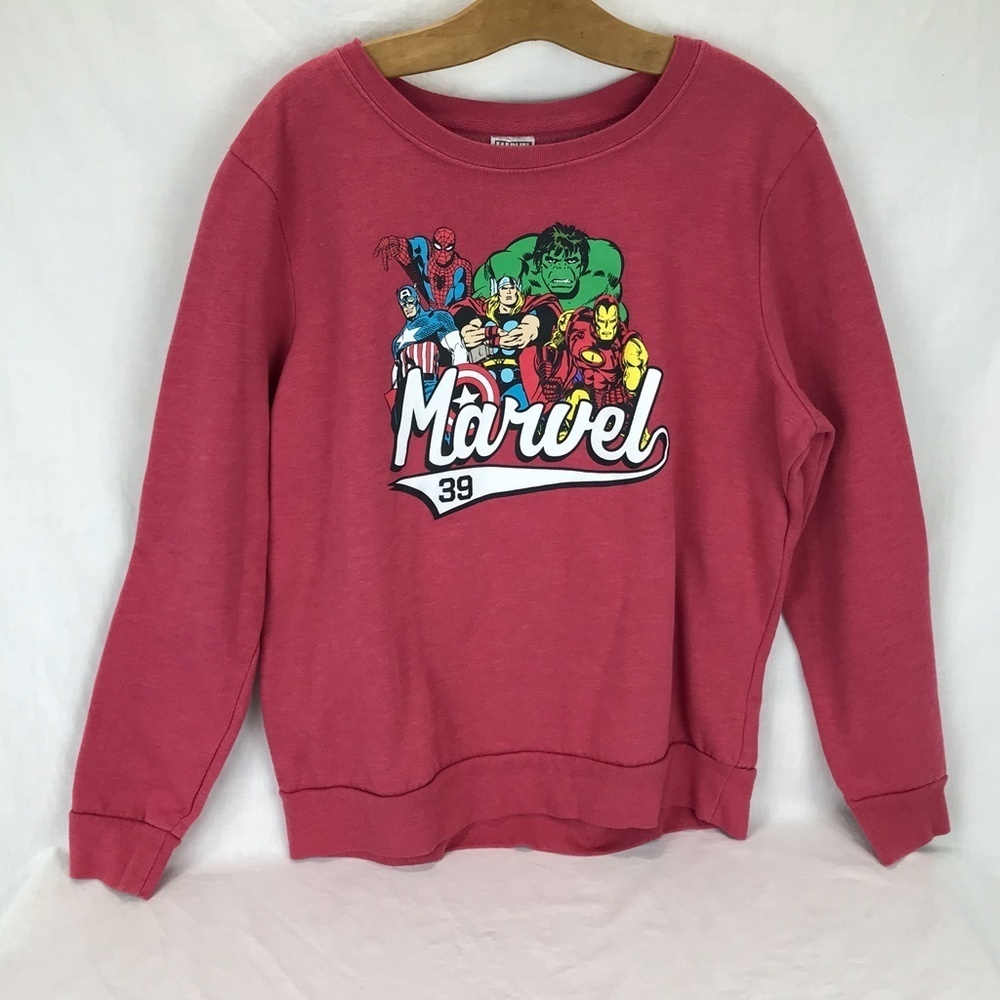 Marvel Comics pink crewneck pullover sweatshirt